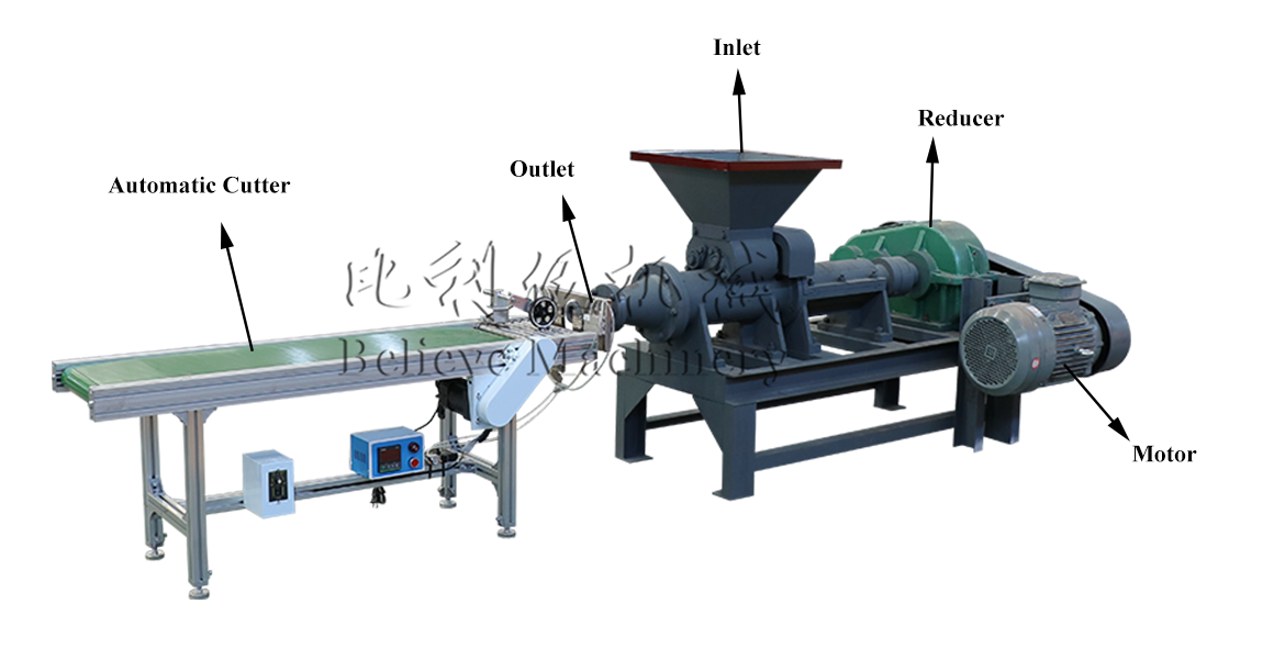 Structure diagram of charcoal extrude machine