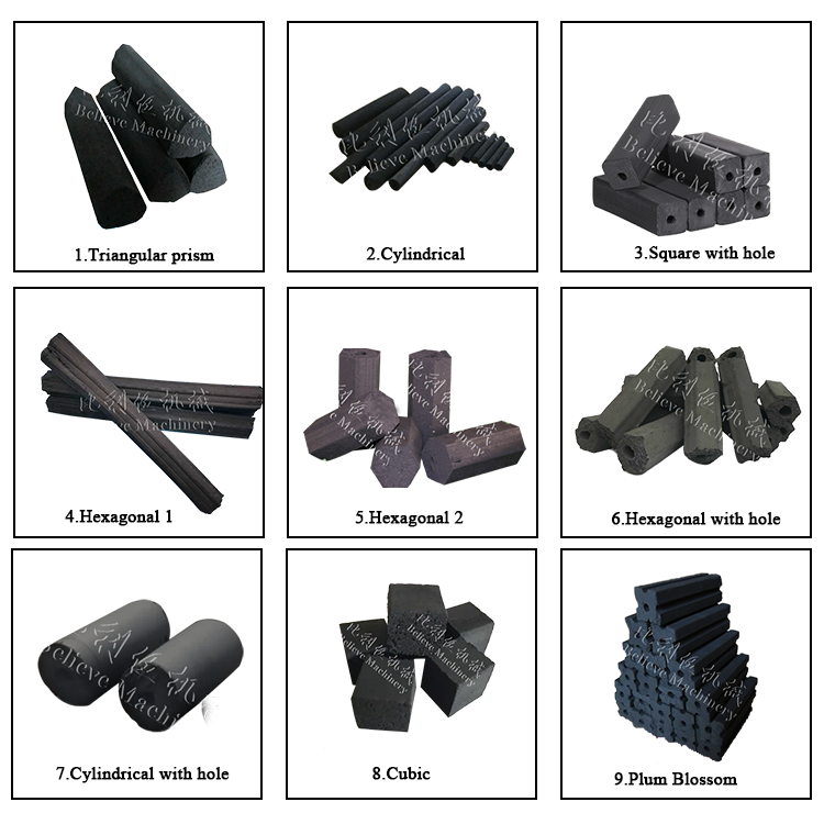 The final products of charcoal extrude machine